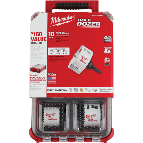 Trousse de scie cloche Packout Hole Dozer, 10 morceaux Advanced Consulting and Training Ltd.