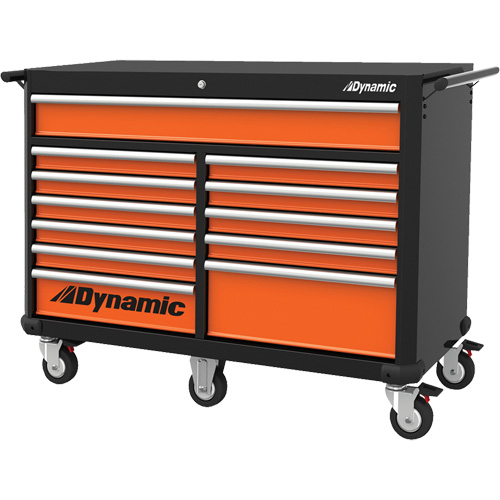 Armoire roulante, 12 tiroirs, 53" la x 24" p x 41" h, Noir/Orange Advanced Consulting and Training Ltd.