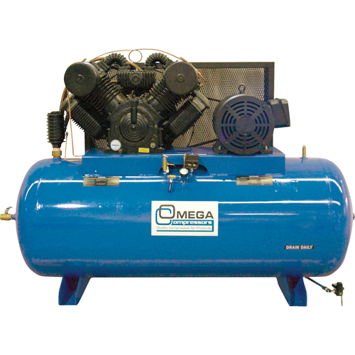 Compresseurs d'air s&eacute;rie industrielle - Compresseurs horizontaux - Deux &eacute;tages, 200 gal. (240 gal. US) Advanced Consulting and Training Ltd.