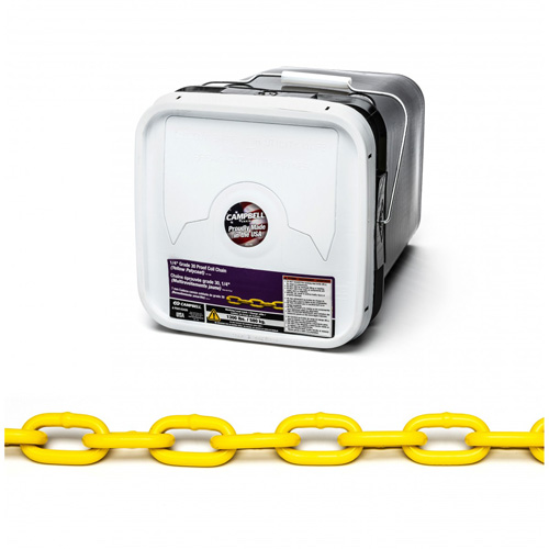 Chaîne ronde &eacute;prouv&eacute;e, Acier &agrave; faible teneur en carbone, 1/4" x 75' (22,9 m) l, Calibre 30, Charge d'utilisation 1300 lb (0,65 tonne) Advanced Consulting and Training Ltd.