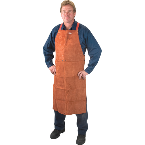 Leather Apron, Bib, 48" L, Lava Brown Advanced Consulting and Training Ltd.