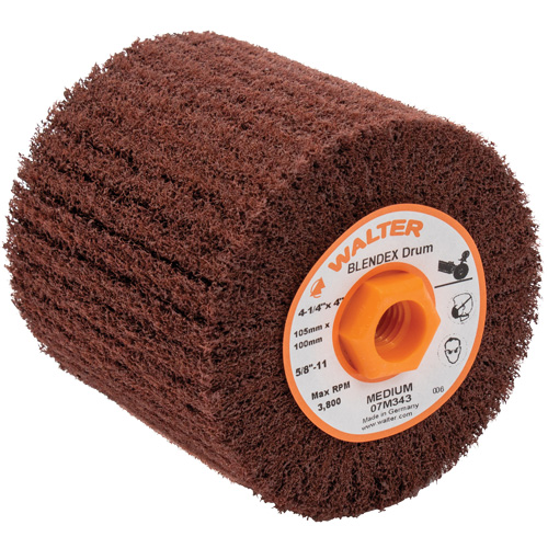 Tambour de conditionnement de surface Blendex ALLSTEEL, 4-1/4" dia. x 4" la, 5/8"-11 Arbre, Grain Moyen Advanced Consulting and Training Ltd.