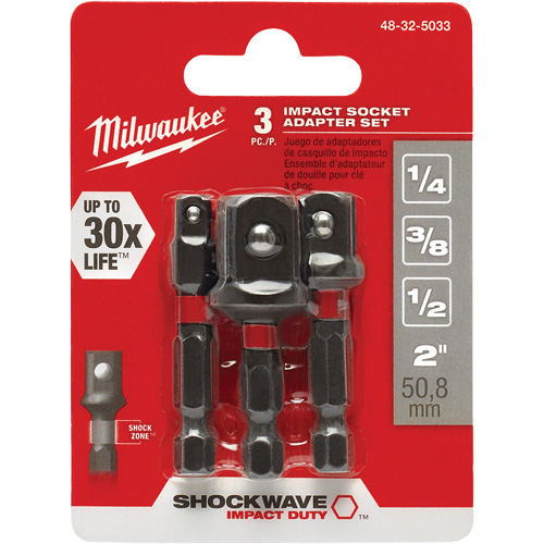 Jeu d'adaptateur de douilles &agrave; chocs Shockwave, 1/4" Prise, Sph&eacute;rique, 1-7/8" lo Advanced Consulting and Training Ltd.
