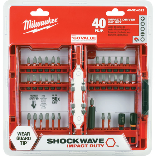 Jeu de 40 embouts de visseuse &agrave; percussion Shockwave Impact-Duty Advanced Consulting and Training Ltd.