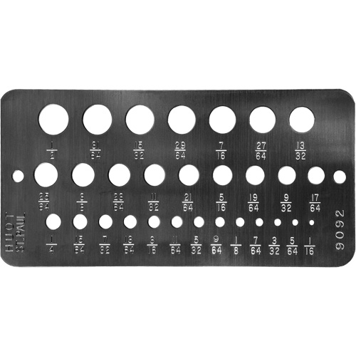 Gabarit de diam&egrave;tres pour foret fractionnaires DRILLCO Advanced Consulting and Training Ltd.