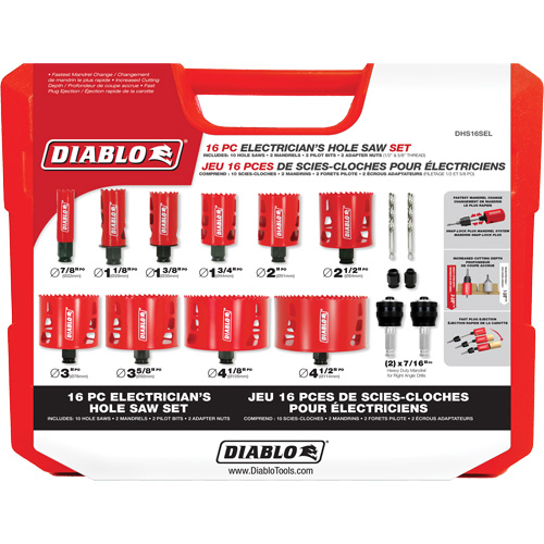 Electrician's Bi-Metal Hole Saw Set, 16 Pieces Advanced Consulting and Training Ltd.