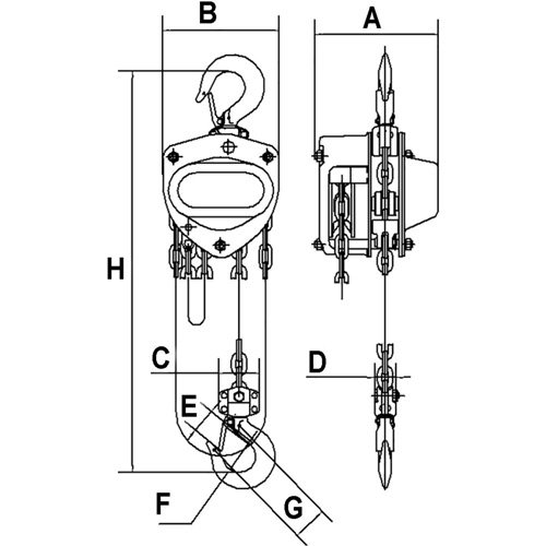 KCH Series Chain Hoists, 20' Lift, 2200 lbs. (1 tons) Capacity, Alloy Steel Chain Advanced Consulting and Training Ltd.