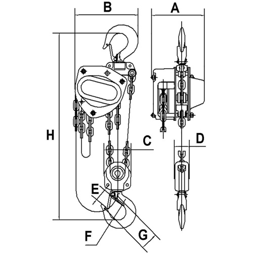 KCH Series Chain Hoists, 20' Lift, 11000 lbs. (5 tons) Capacity, Alloy Steel Chain Advanced Consulting and Training Ltd.