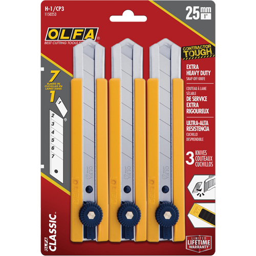 H-1 Classic Extra Heavy-Duty Utility Knife with Rubber Grip Inset, 25 mm Advanced Consulting and Training Ltd.