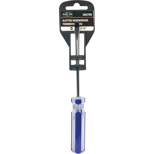 Blue Transparent Striped Slotted Screwdriver, 3/16" Tip, Round, Plastic Handle Advanced Consulting and Training Ltd.