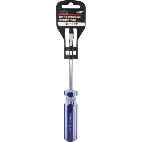 Blue Transparent Striped Slotted Screwdriver, 1/4" Tip, Round, Plastic Handle Advanced Consulting and Training Ltd.