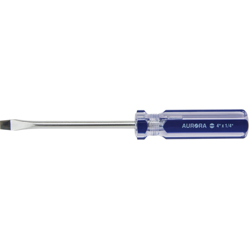 Blue Transparent Striped Slotted Screwdriver, 1/4" Tip, Round, Plastic Handle Advanced Consulting and Training Ltd.