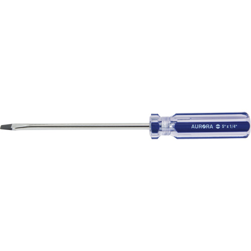 Tournevis &agrave; fente bleu transparent avec bandes, Tige de 1/4", Ronde, Prise en Plastique Advanced Consulting and Training Ltd.