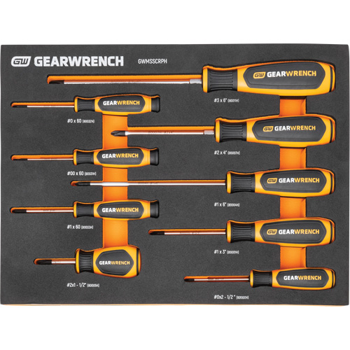 Phillips&reg; Dual Material Screwdriver Set in Foam Storage Tray, 9 Pcs. Advanced Consulting and Training Ltd.