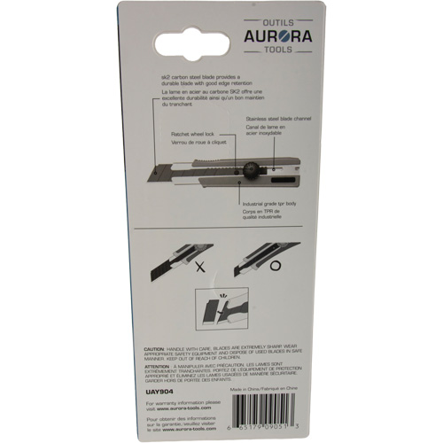 Couteau r&eacute;tractable de 25 mm, Acier inoxydable, Robuste, Prise en Caoutchouc Advanced Consulting and Training Ltd.