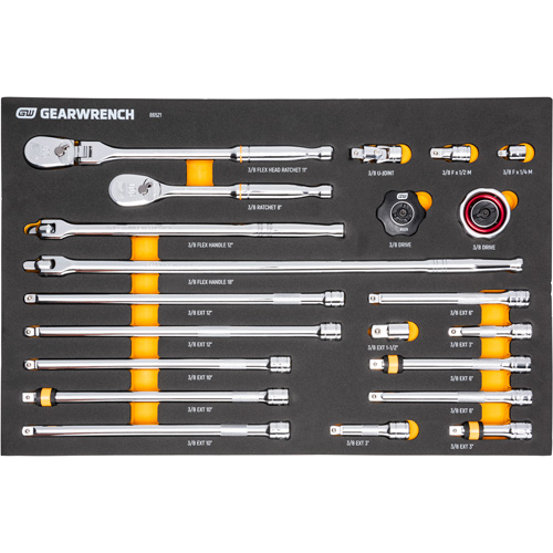 3/8" 90-Tooth Ratchet & Drive Tool Set with Foam Storage Tray Advanced Consulting and Training Ltd.