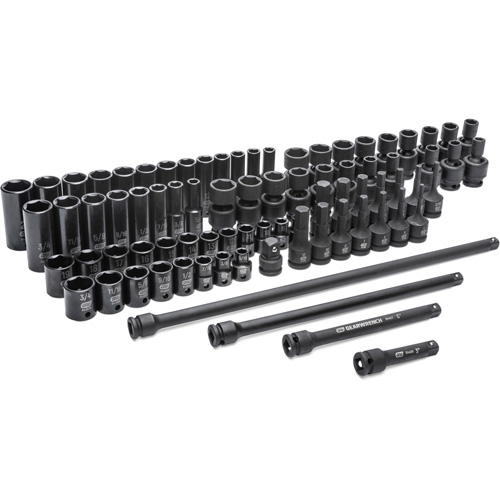 Jeu de douilles maîtresses SAE/m&eacute;triques &agrave; 6 pans, 80 Mcx, Chocs, Prise de 3/8", Profond Advanced Consulting and Training Ltd.