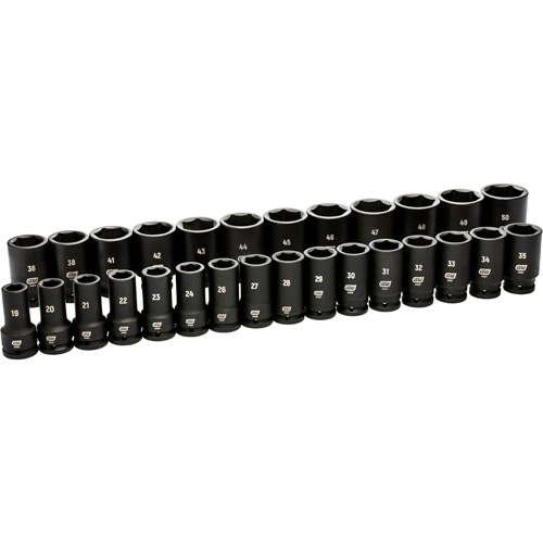 Jeu de douilles m&eacute;triques &agrave; 6 pans, 28 Mcx, Chocs, Prise de 3/4", Profond Advanced Consulting and Training Ltd.