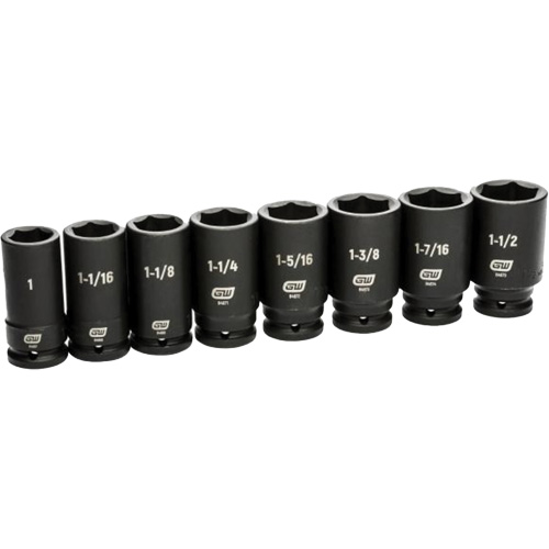 Jeu de douilles SAE &agrave; 6 pans, 8 Mcx, Chocs, Prise de 3/4", Profond Advanced Consulting and Training Ltd.