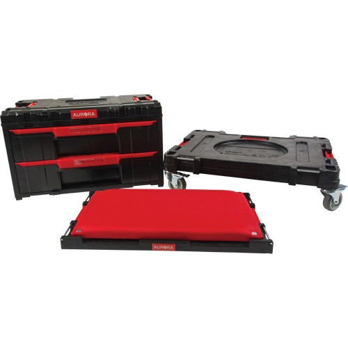 Ensemble de coffres &agrave; outils Arx de 3 morceaux avec socle &agrave; roulettes pivotantes, 23-1/10" x 15" x 13-2/5', Noir Advanced Consulting and Training Ltd.