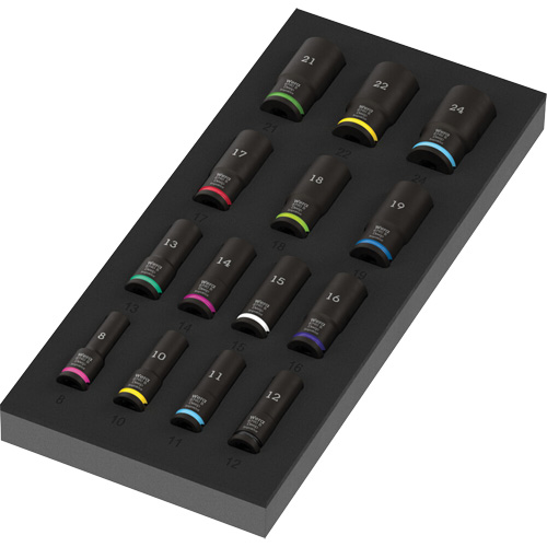 Insert en mousse pour jeu de douilles profondes Impaktor 1 Zyklop B, 15 Mcx, Chocs, Prise de 3/8", Profond Advanced Consulting and Training Ltd.