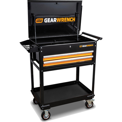 Utility Cart, 2 Drawers, 32-1/2" W x 42" H, Black/Orange Advanced Consulting and Training Ltd.