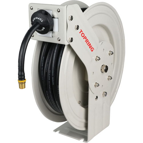 MAXREEL Single-Arm Automatic Rewind L Hose Reel with Rubber Hose, Air, 3/8" x 50', Single Hose, 250 PSI Advanced Consulting and Training Ltd.