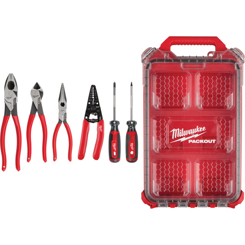 Dipped Grip Pliers, Wire Stripper & Cushion Grip Screwdrivers Set with PACKOUT Organizer Advanced Consulting and Training Ltd.