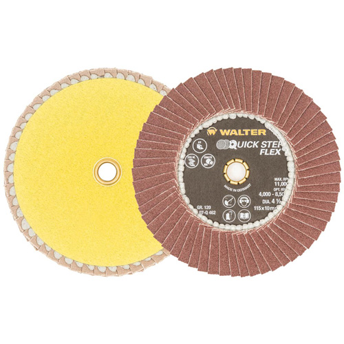 Disque &agrave; lamelles QUICK-STEP FLEX, 4-1/2" x Type 29, Grain 120, Oxyde d'aluminium Advanced Consulting and Training Ltd.