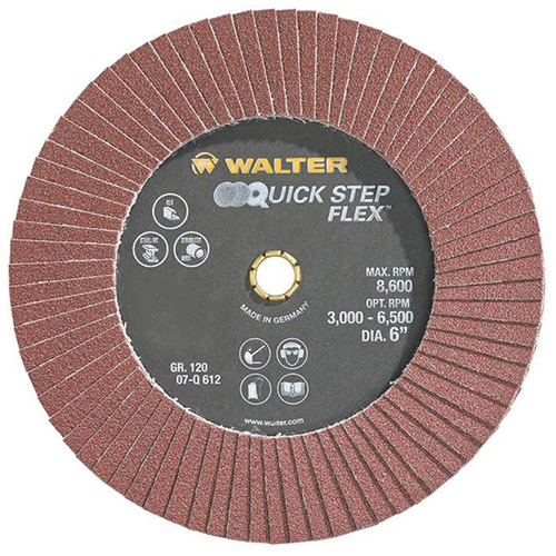 Disque &agrave; lamelles QUICK-STEP FLEX, 6" x Type 29, Grain 120, Oxyde d'aluminium Advanced Consulting and Training Ltd.