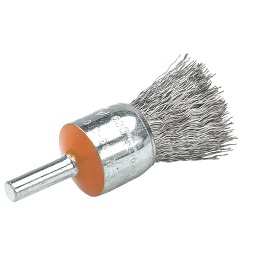 Mounted End Brush with Crimped Wires, 3/4", 0.014" Fill, 1/4" Shank Advanced Consulting and Training Ltd.