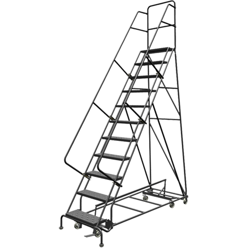 All Directional Rolling Ladder, 11 Steps, 24" Step Width, 110" Platform Height, Steel Advanced Consulting and Training Ltd.