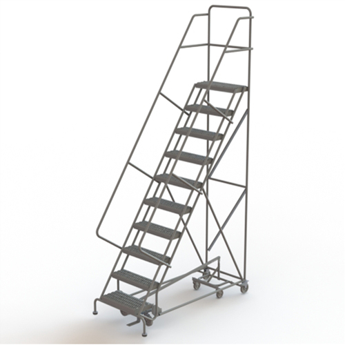 All Directional Rolling Ladder, 10 Steps, 24" Step Width, 100" Platform Height, Steel Advanced Consulting and Training Ltd.