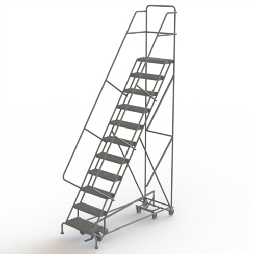 All Directional Rolling Ladder, 11 Steps, 24" Step Width, 110" Platform Height, Steel Advanced Consulting and Training Ltd.