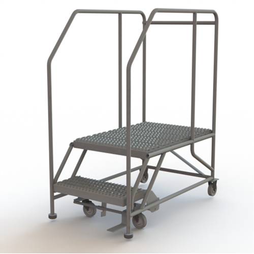 Mobile Work Platform, Steel, 2 Steps, 20" H, 35" D, 24" Step, Serrated Advanced Consulting and Training Ltd.