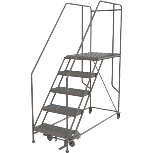 Mobile Work Platform, Steel, 5 Steps, 50" H, 35" D, 24" Step, Serrated Advanced Consulting and Training Ltd.