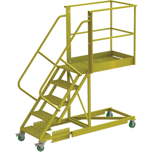 Cantilever Rolling Ladder, Supported, 5 Steps, 40" Platform Depth, 50" Platform Height Advanced Consulting and Training Ltd.