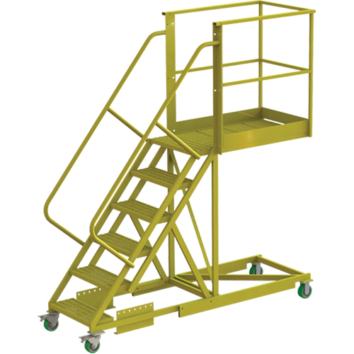 Cantilever Rolling Ladder, Supported, 6 Steps, 40" Platform Depth, 60" Platform Height Advanced Consulting and Training Ltd.