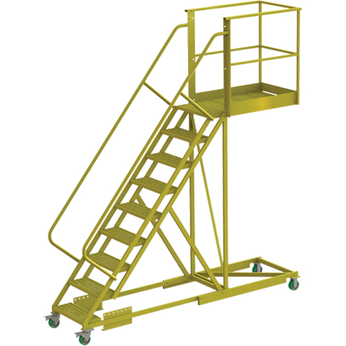 Cantilever Rolling Ladder, Supported, 9 Steps, 40" Platform Depth, 90" Platform Height Advanced Consulting and Training Ltd.