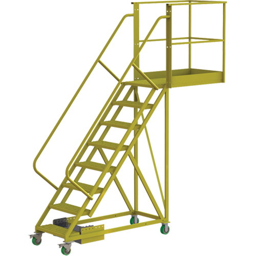 Cantilever Rolling Ladder, Unsupported, 8 Steps, 40" Platform Depth, 80" Platform Height Advanced Consulting and Training Ltd.