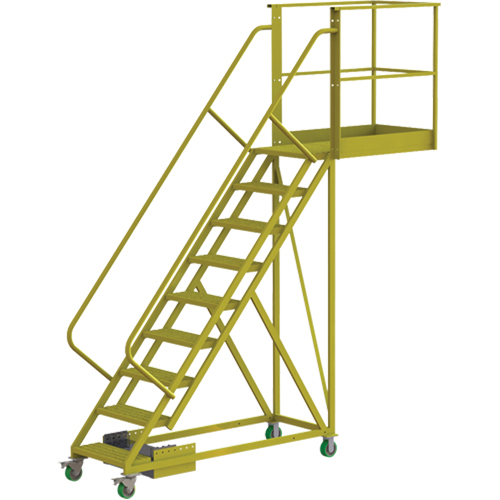 Cantilever Rolling Ladder, Unsupported, 9 Steps, 40" Platform Depth, 90" Platform Height Advanced Consulting and Training Ltd.