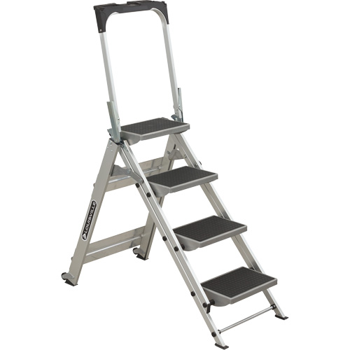 Tilt & Roll Step Stool Ladder, 4 Steps, 44.25" x 22.13" x 59" High Advanced Consulting and Training Ltd.