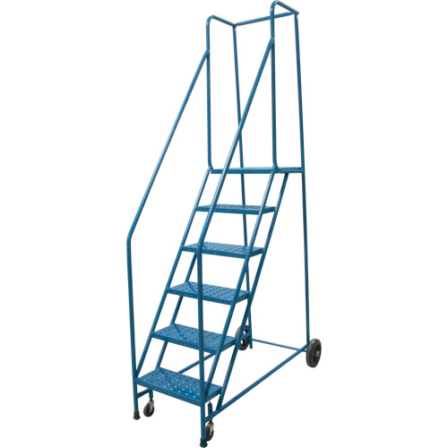 Rolling Step Ladder, 6 Steps, 18" Step Width, 55" Platform Height, Steel Advanced Consulting and Training Ltd.