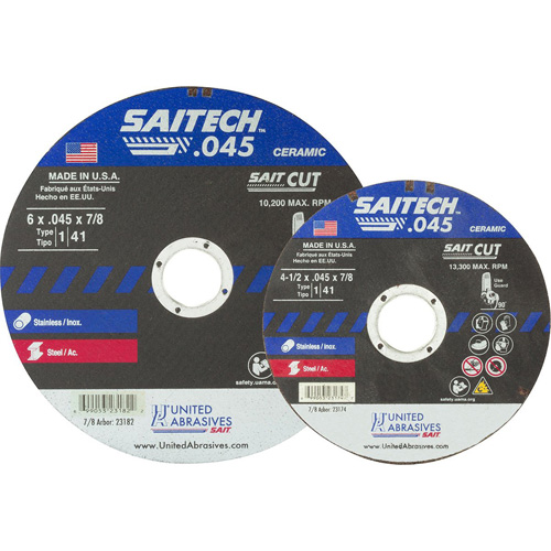 Cut-Off Wheel, 14-1/2" x 0.045", 5/8" Arbor, Type 1, Aluminum Oxide/Ceramic, 13300 RPM Advanced Consulting and Training Ltd.