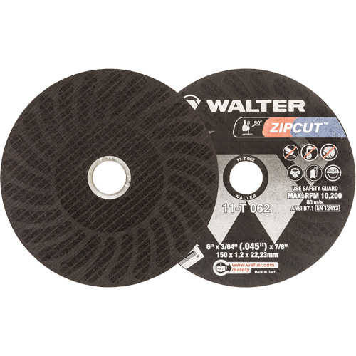 Zipcut Reinforced Cut-Off Wheel, 6" x 3/64", 7/8" Arbor, Type 1, Aluminum Oxide, 10200 RPM Advanced Consulting and Training Ltd.