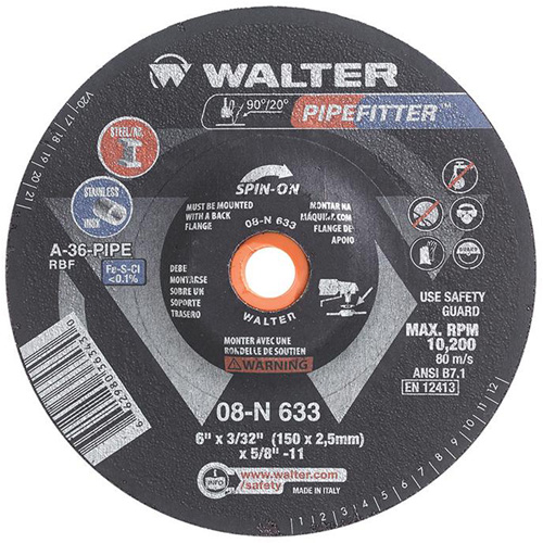 Meule PIPEFITTER, 6" x 3/32", Oxyde d'aluminium, Type 27 Advanced Consulting and Training Ltd.