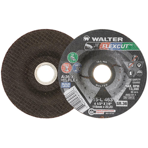 Meule FLEXCUT, 4-1/2", 36 Grain, Oxyde d'aluminium, 7/8", 13 300 Tr/min, Type 29 Advanced Consulting and Training Ltd.