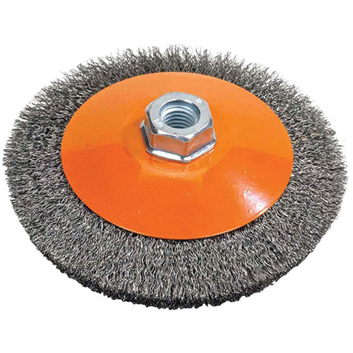 Saucer Crimped Wire Wheel, 4" Dia., 0.012" Fill, 5/8"-11 Arbor Advanced Consulting and Training Ltd.