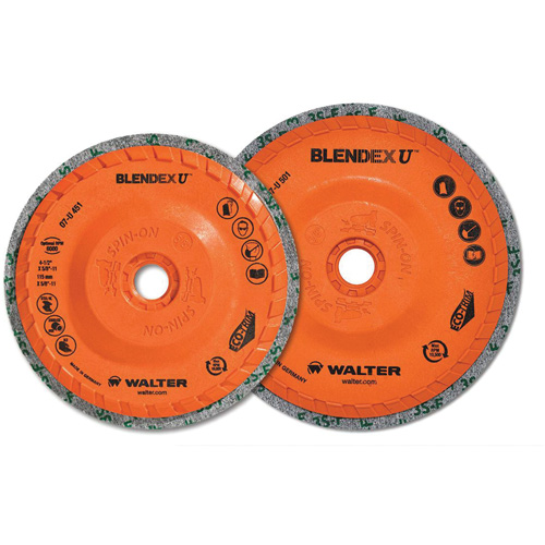 Brosse coupe de finition Blendex U, 4-1/2" dia., Grain Fin, Carbure de silicium Advanced Consulting and Training Ltd.