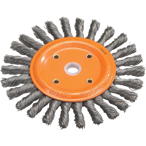 Disque &agrave; fils nou&eacute;s torsad&eacute;s d'&eacute;tabli, Dia. 8", Fils 0,0118", Arbre 5/8", Acier Advanced Consulting and Training Ltd.